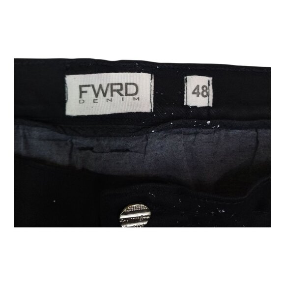 FWRD Denim Mens Paint Splatter Jeans Size 48 Inseam 33 Black White Stretch Denim - Picture 6 of 10